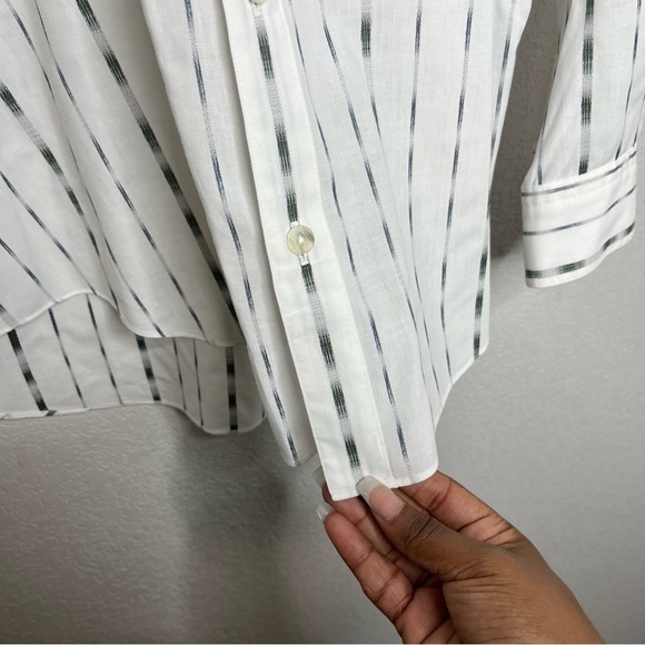 Jhane Barnes Men Dress Shirt 16.5" / 33-34 White Ombre Gray Stripe Large - Picture 9 of 12